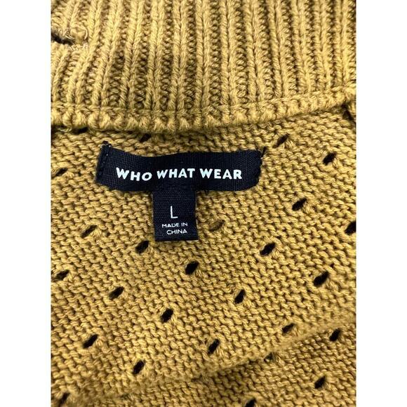 Who What Wear Flutter Sweater, Sleeveless, Rear Button, Yellow, size Large - Picture 6 of 12